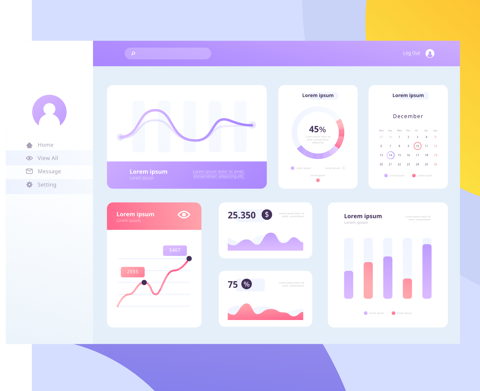 Illustration of a web application dashboard